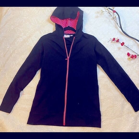 Quaker factory polka Dot trim Hoodie RhinestoneXXS - Picture 1 of 8